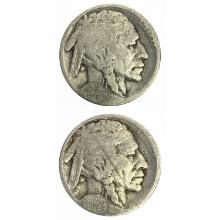 1913-D [2] Buffalo Nickel Type 1 Mound