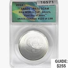 2014 France â‚¬10 Fifa World Cup ANACS PR70 DCAM