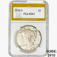 1935-S Silver Peace Dollar PGA MS63