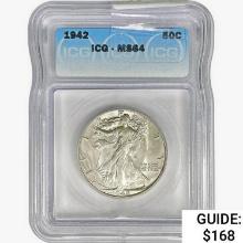 1942 Walking Liberty Half Dollar ICG MS64