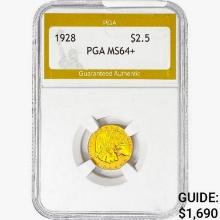 1928 $2.50 Gold Quarter Eagle PGA MS64+