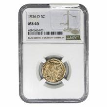 1936-D Buffalo Nickel NGC MS65