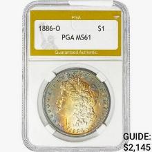 1886-O Morgan Silver Dollar PGA MS61