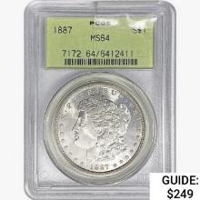 1887 Morgan Silver Dollar PCGS MS64