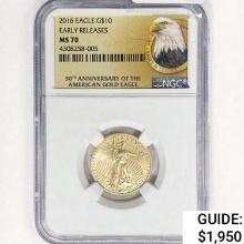 2016 $10 1/4oz American Gold Eagle NGC MS70