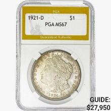 1921-D Morgan Silver Dollar PGA MS67