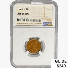 1926-S Wheat Cent NGC AU55 BN