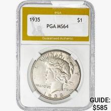 1935 Silver Peace Dollar PGA MS64