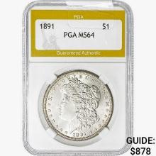 1891 Morgan Silver Dollar PGA MS64