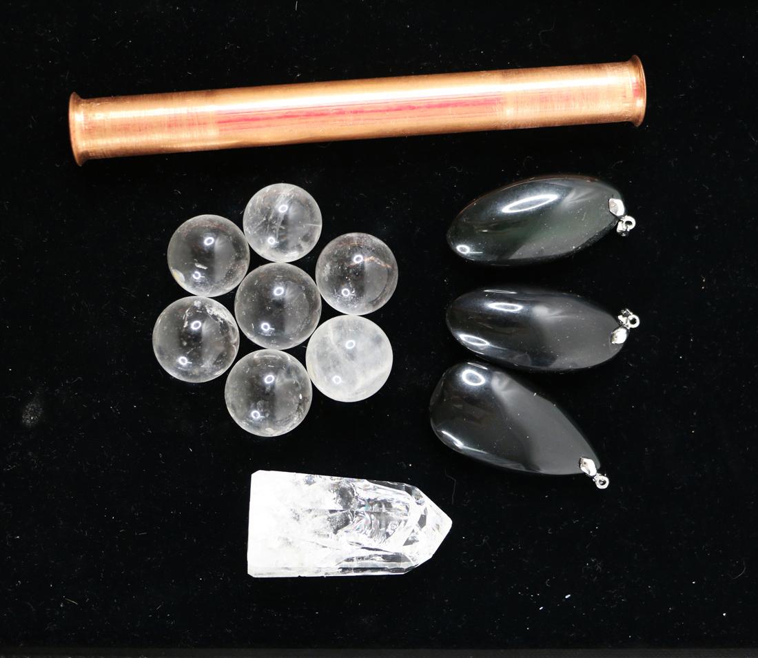 Polished Stone Pendants and Natural Crystals