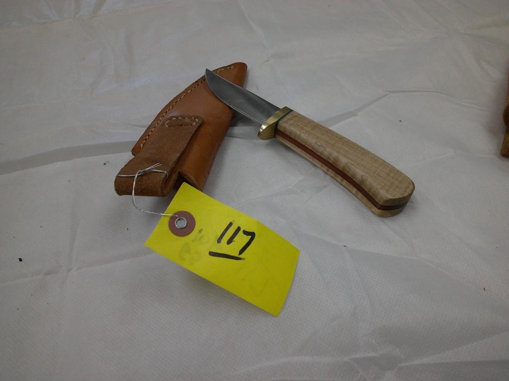 HAND MADE KNIFE W/ SHEATH- MADE IN LLANO, TEXAS