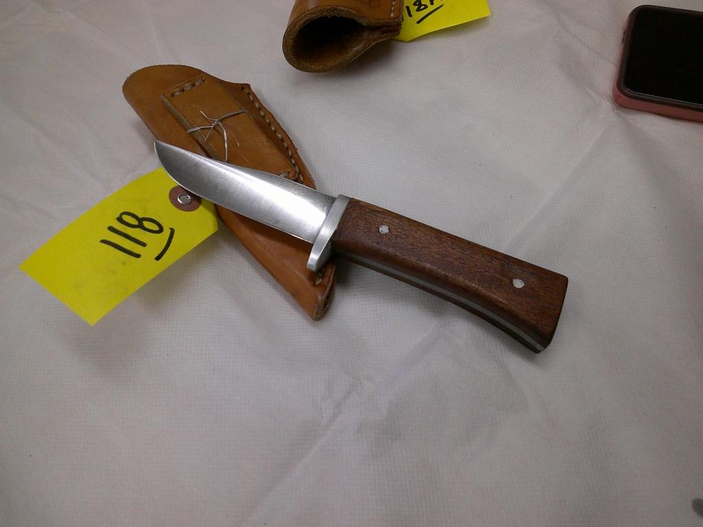 HAND MADE KNIFE W/ SHEATH- MADE IN LLANO, TEXAS