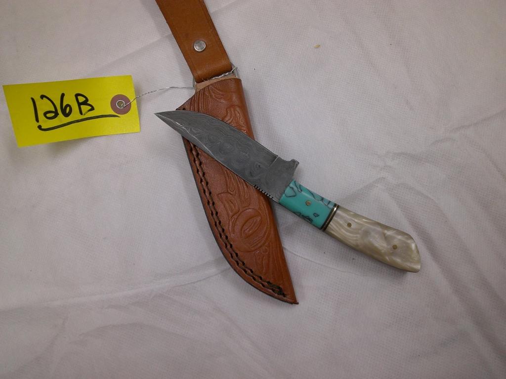 DAMASCUS KNIFE W/ SHEATH