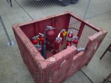 CRATE W/ MISC FIRE EXTINGUISHERS