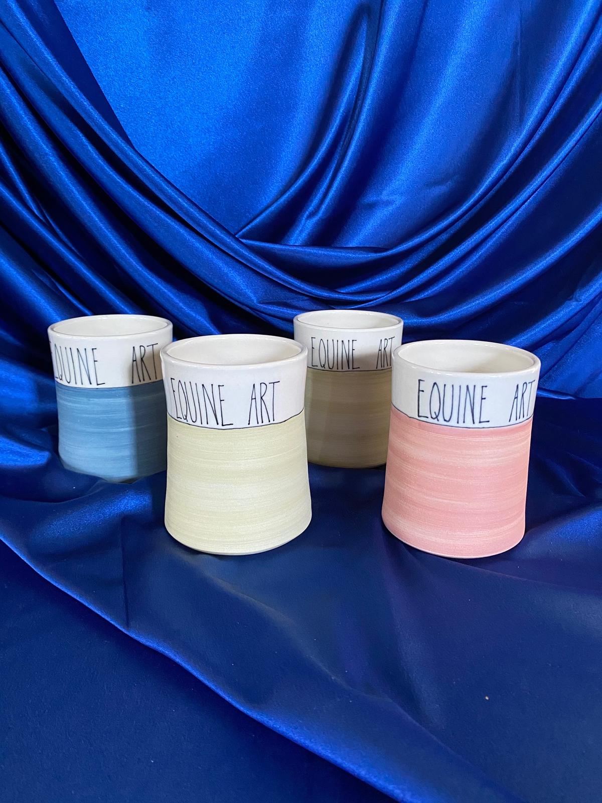 Custom Equine Art Ceramic Cups