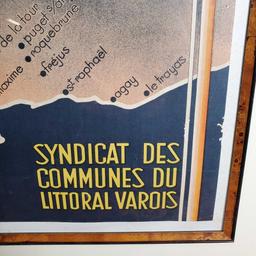 Original SNCF B. Morera French Riviera Varoise [Cote D'azur Varoise] Sea & Sun Framed Poster