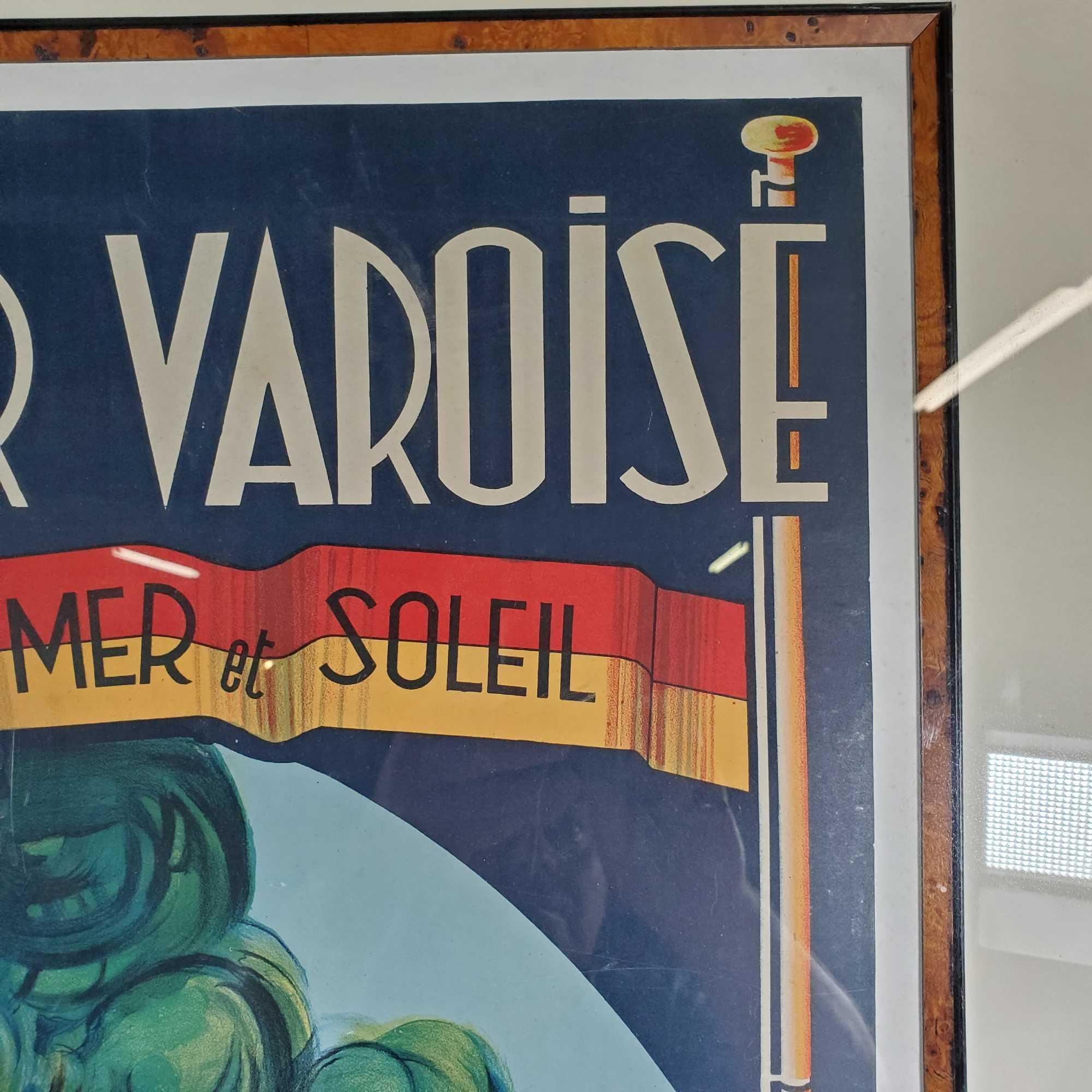 Original SNCF B. Morera French Riviera Varoise [Cote D'azur Varoise] Sea & Sun Framed Poster