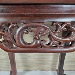 Carved Chinese Hongmu Rosewood Dragon Side Table