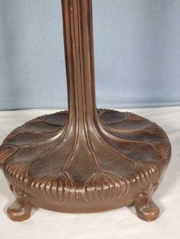 Stain Glass Cala Lily Shade Table Lamp with Nouveau Inspired Base