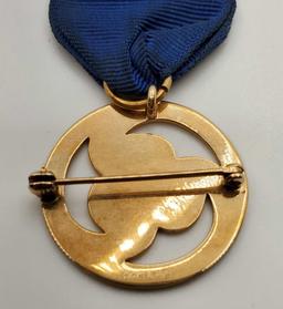 Vintage Girl Scout 10k Gold Thanks Pin Badge Ribbon
