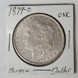 3 Morgan Silver Dollars -NM/UNC/MS 1884-O,1879-O,1881-O