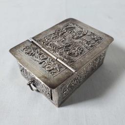 Antique Chinese .840 Silver Miniature Makeup Box