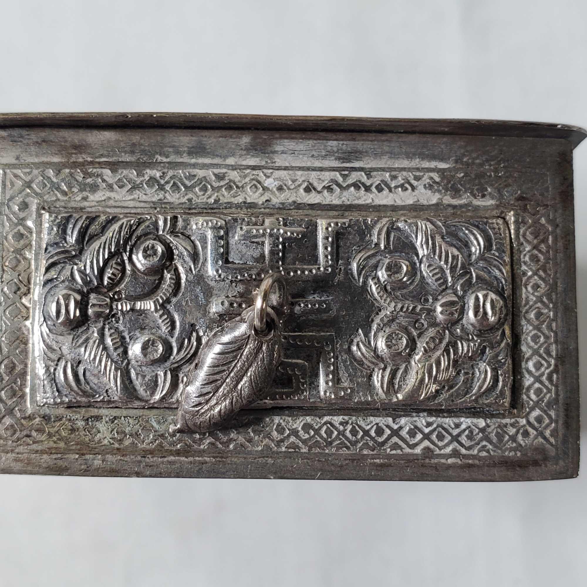 Antique Chinese .840 Silver Miniature Makeup Box