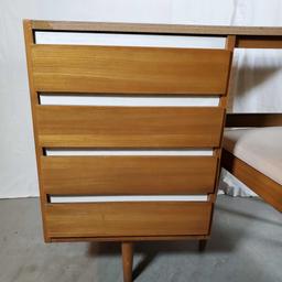 MCM American Of Martinsville Beech And White Enamel Desk And Chair