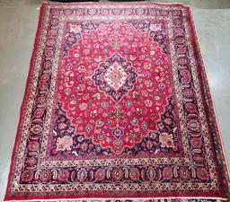 11'11"x10'2" Hand Knotted Mashad Persian Wool Rug