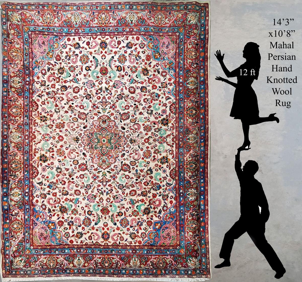 172"x130" Persian Mahal Multi Color Hand Woven Wool Rug