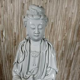 Chinese Blanc de Chine Porcelain Kuan Yin, Avalokitesvara Bodhisattva Standing W/ Scroll