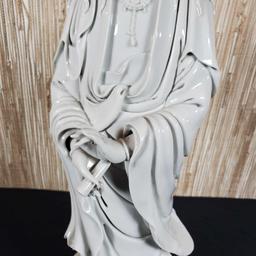 Chinese Blanc de Chine Porcelain Kuan Yin, Avalokitesvara Bodhisattva Standing W/ Scroll