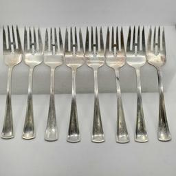 8 Sterling Silver Dominic & Half Virginia Pattern c1912 Salad/Dessert Fork