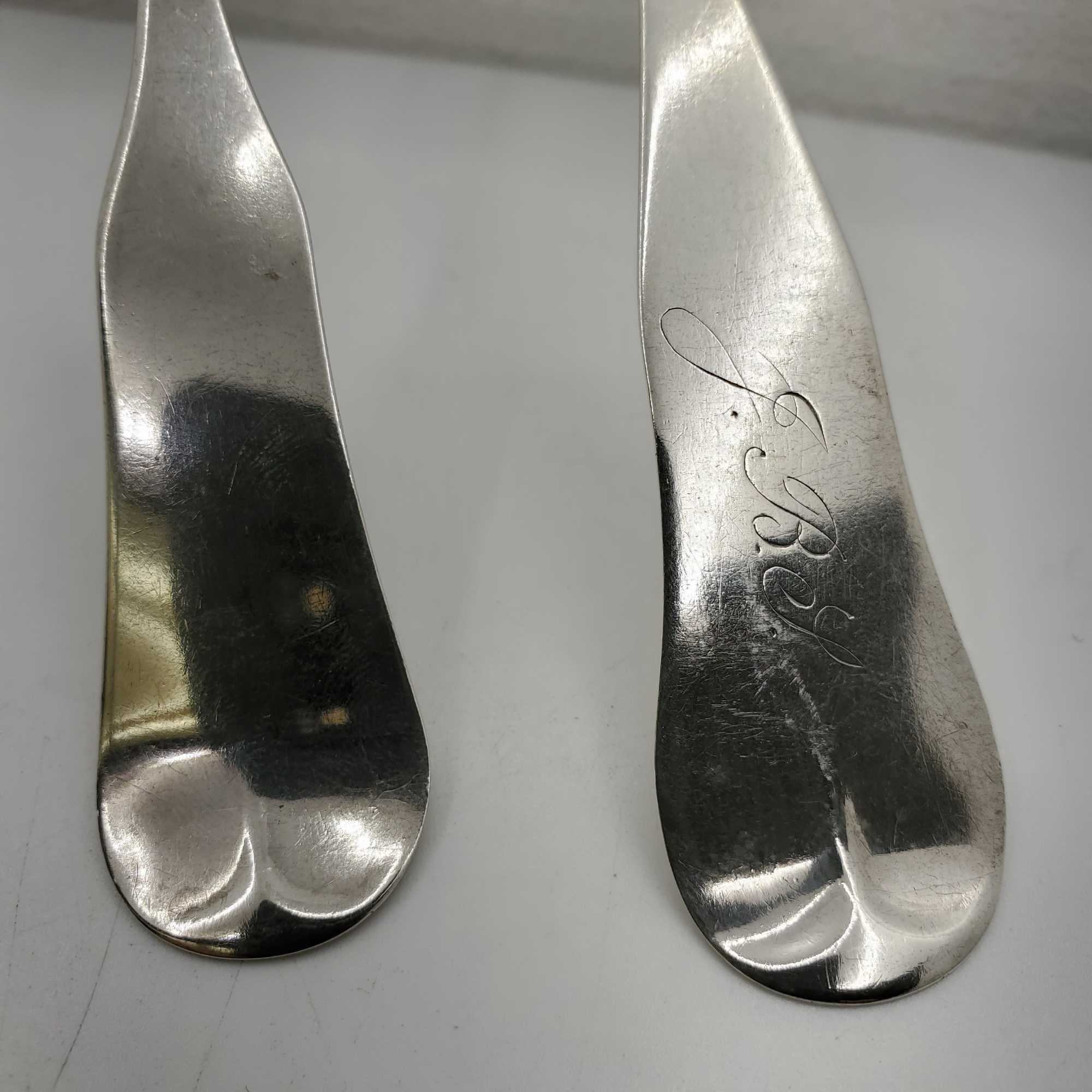 Lot Of 12 Silver Fiddleback & Other Spoons