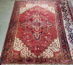 135"x96" Persian Heriz Hand Knotted Wool Rug