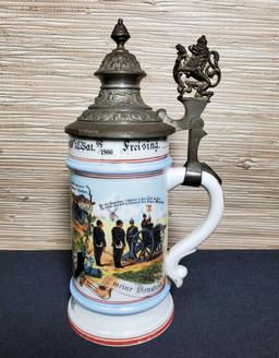 1898 Imperial German Regiment Stein w/ Lithophane