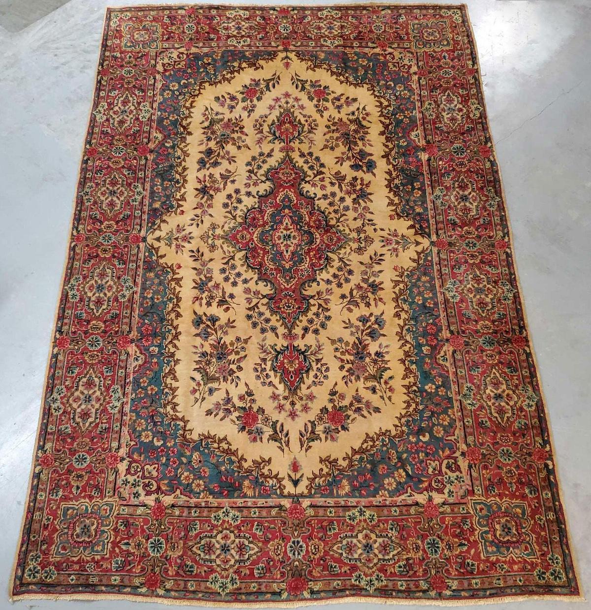 96"x147" Semi Antique Hand Woven Persian 100% Wool Pile Rug