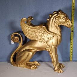 Golden Griffin / Eagle Lion Aluminum Statue