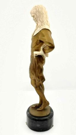 Rudolf Marcuse (1878-1929) Gilt Bronze & Ivory Statue "Edelmann, Chryselephantin" Circa 1900