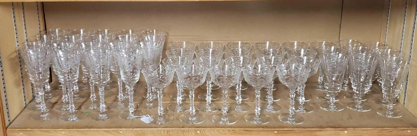 Libbey Rock Sharpe "Berkley" Cut #3005 Stem Goblets in 3 sizes