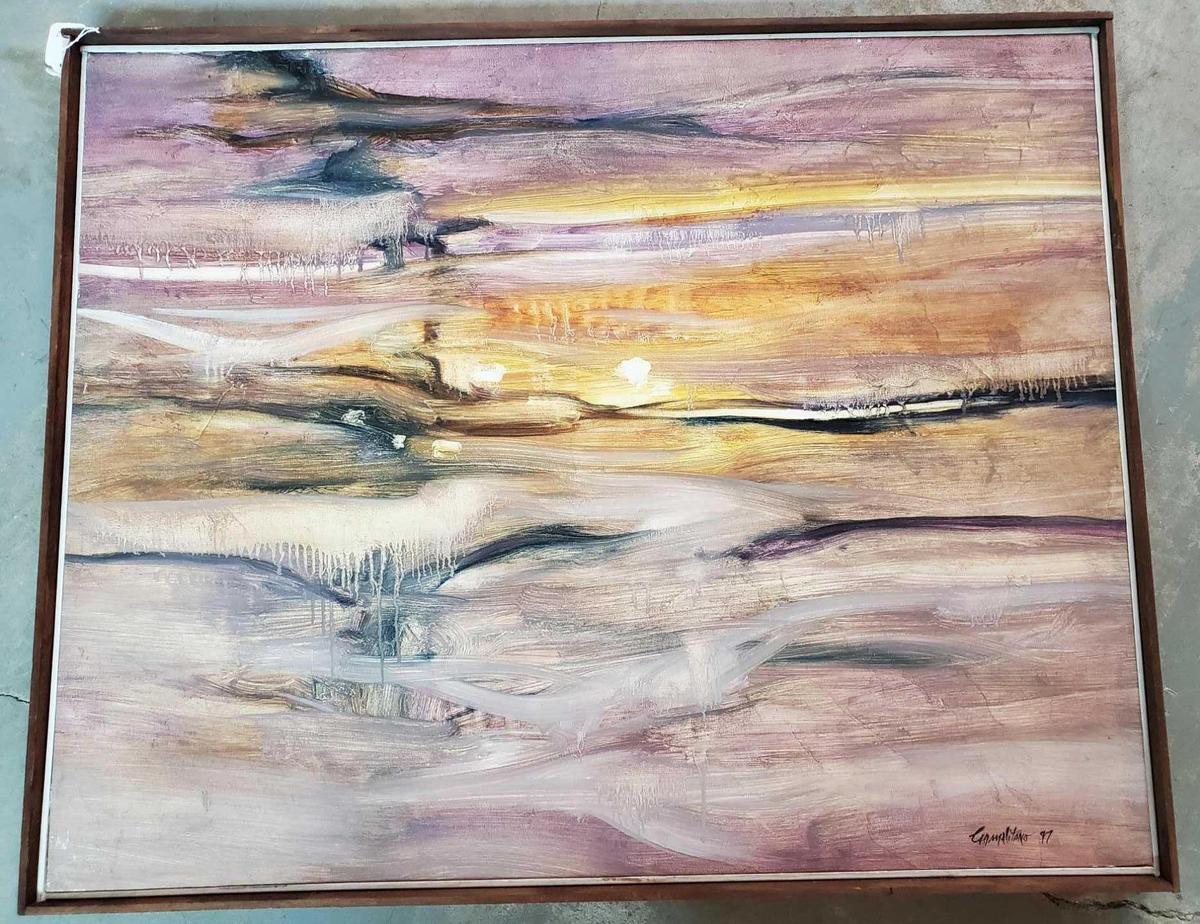 Frank R Carmelitano, NY/Spain/Florida 1935 - 2003 Acrylic On Canvas "Horizontal Sky" 1997