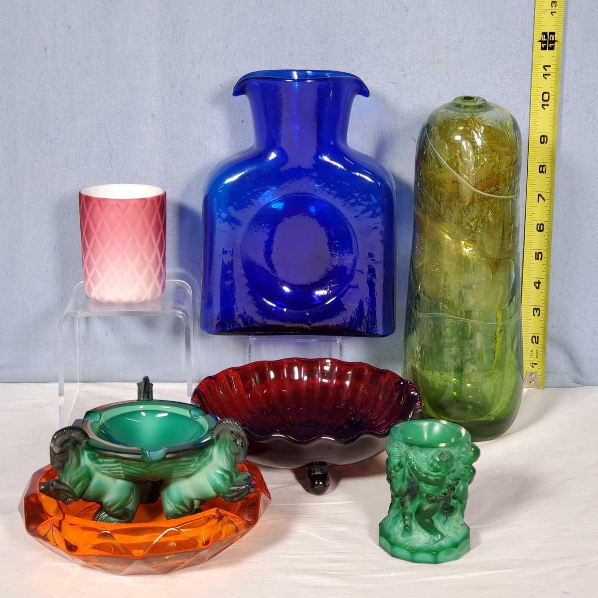 7 Pcs. Mid-Century & Vintage Art Glass