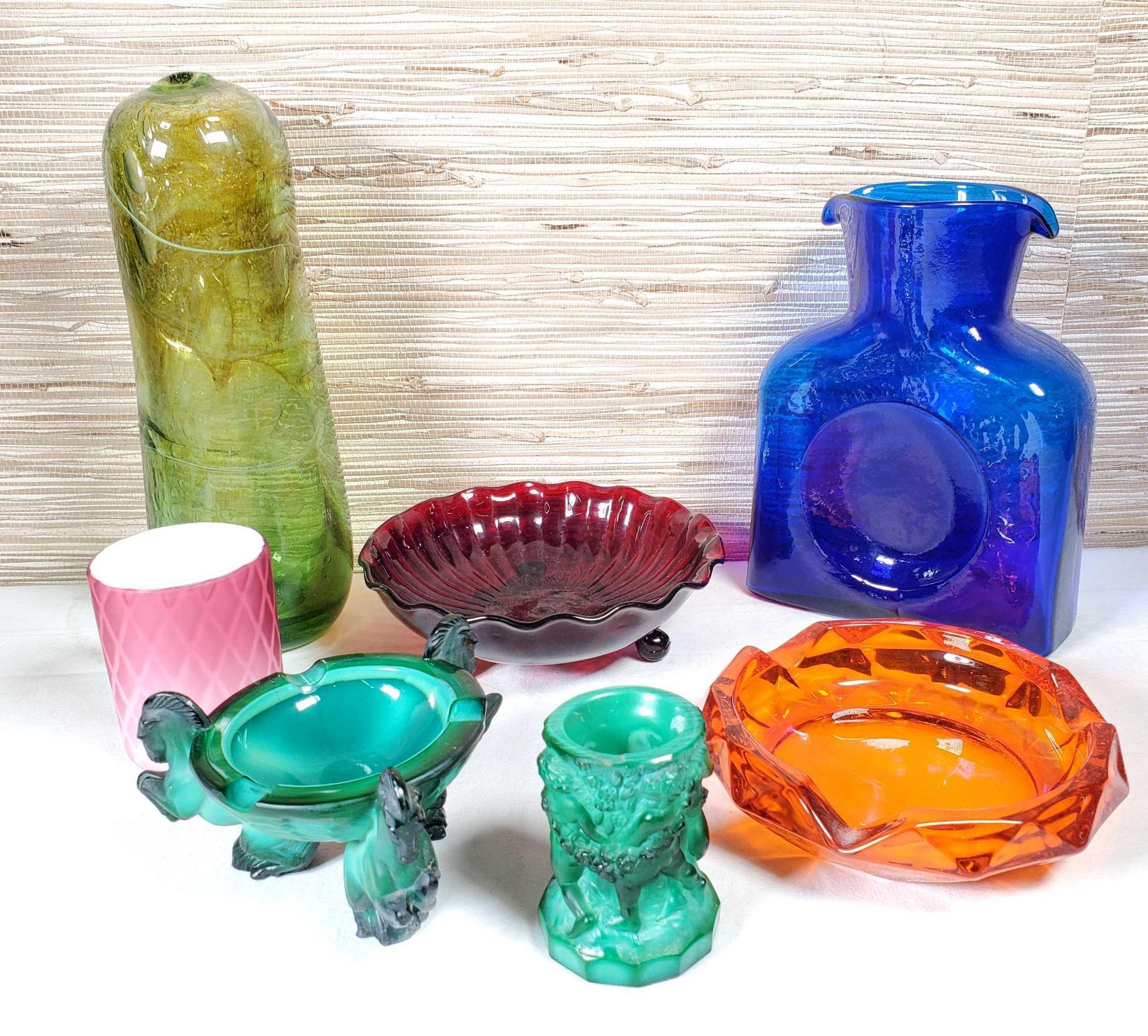 7 Pcs. Mid-Century & Vintage Art Glass