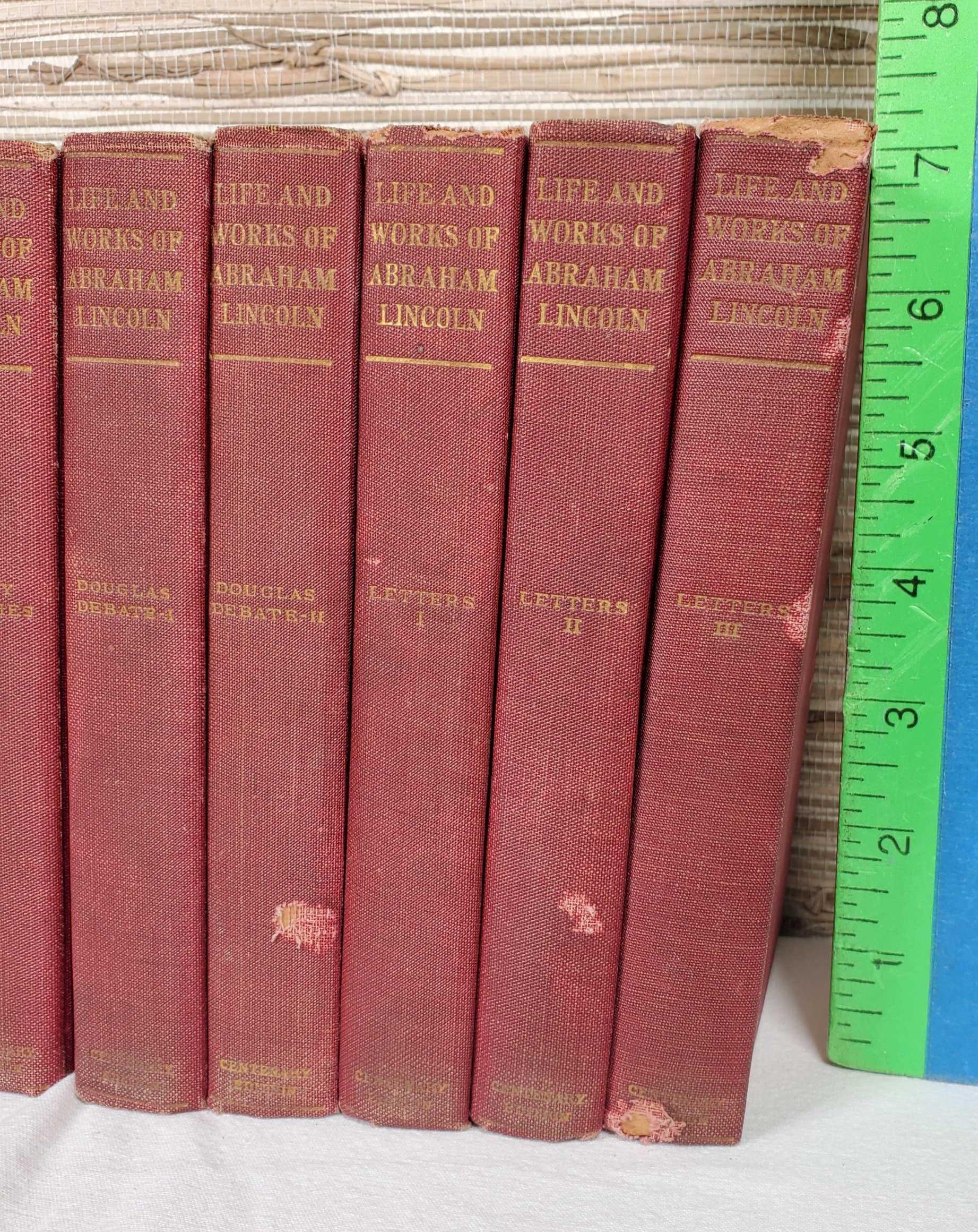 9 Volume 1907 Life & Works of Abraham Lincoln Book Set