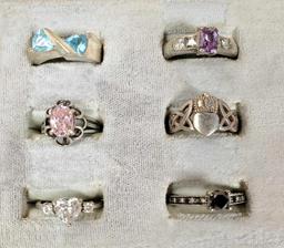 12 Sterling Silver Rings