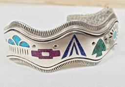 Native American Sterling Cuff Bracelet & Ring Set by Carlisle Jewelry Co.