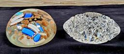 2 Art Glass Paperweights incl. Buccaneers Super Bowl Football