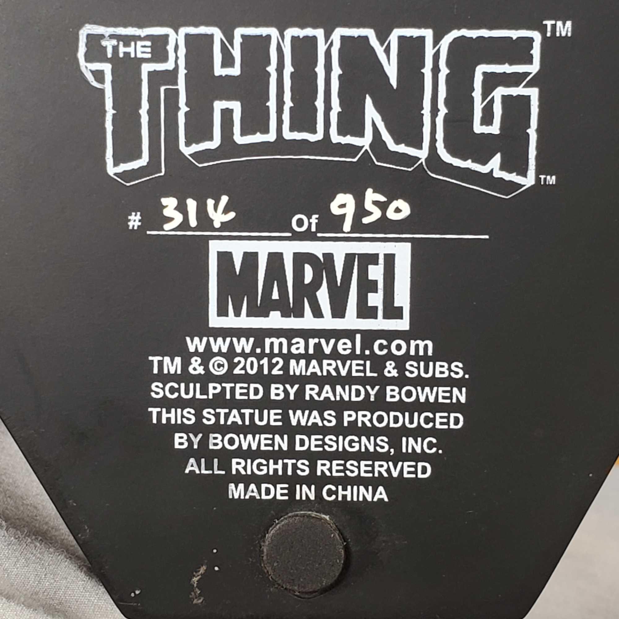 Marvel The Thng LE Figure Sculpted by Randy Bowen, #314 of 950