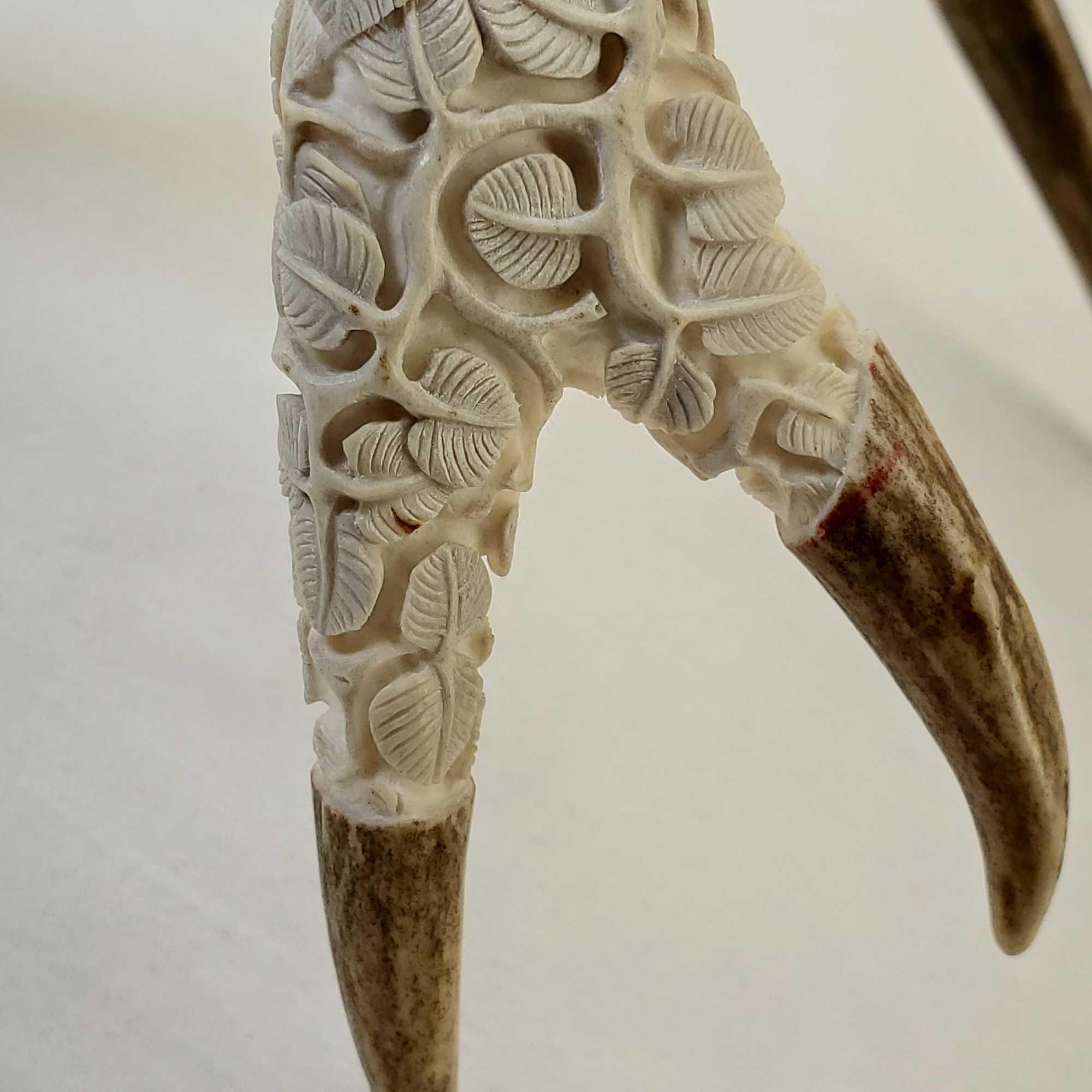 Indonesian Deer Antler Carving Balinese Artwork