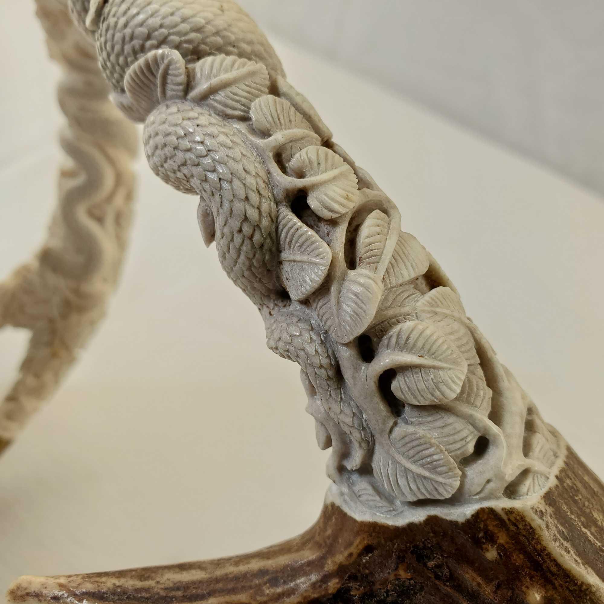 Indonesian Deer Antler Carving Balinese Artwork